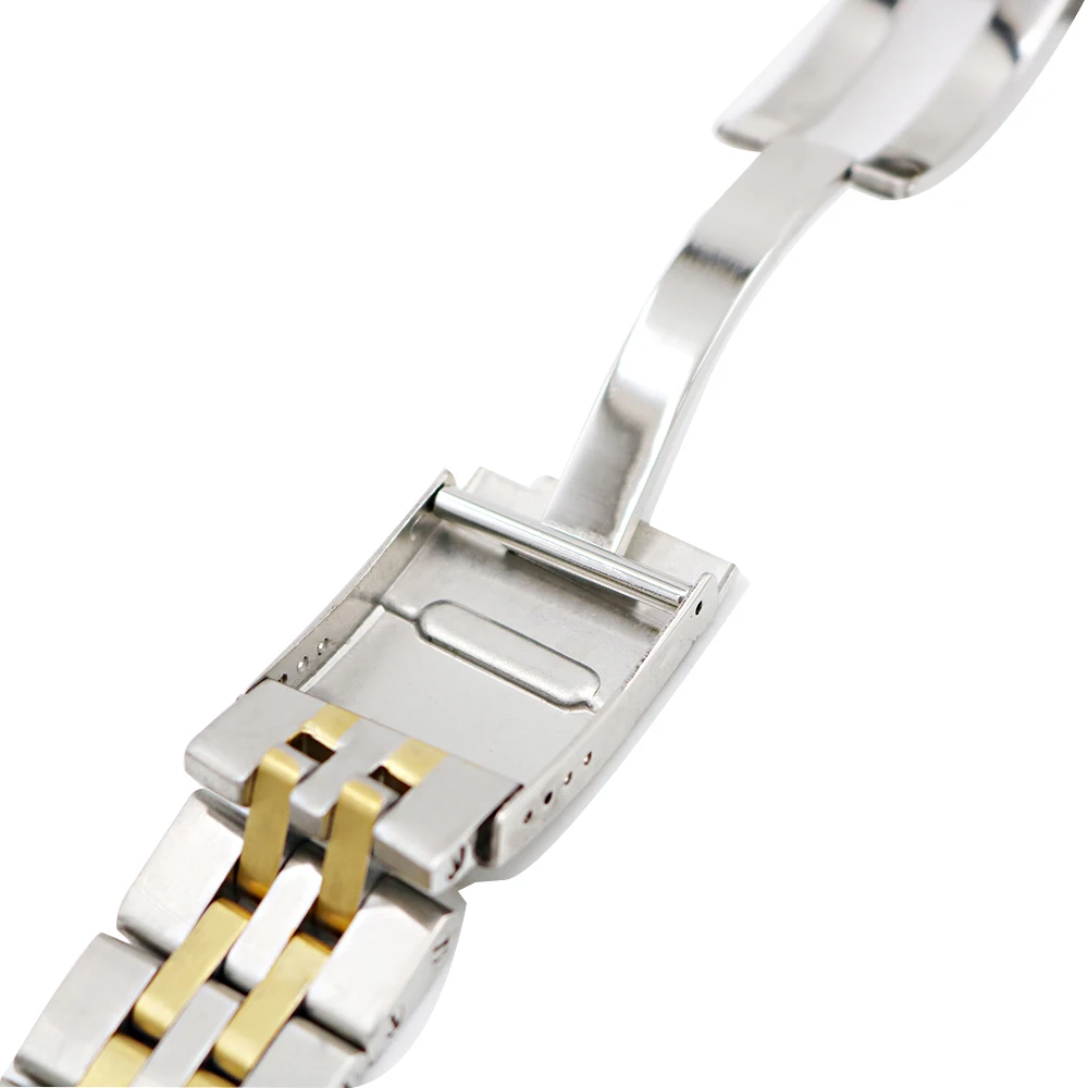 Rolamy 20 22 24mm High Qualtiy Silver Two Tone Gold  Stainless Steel Wrist  Strap Watch Belt Watch Band Strap For Breitling