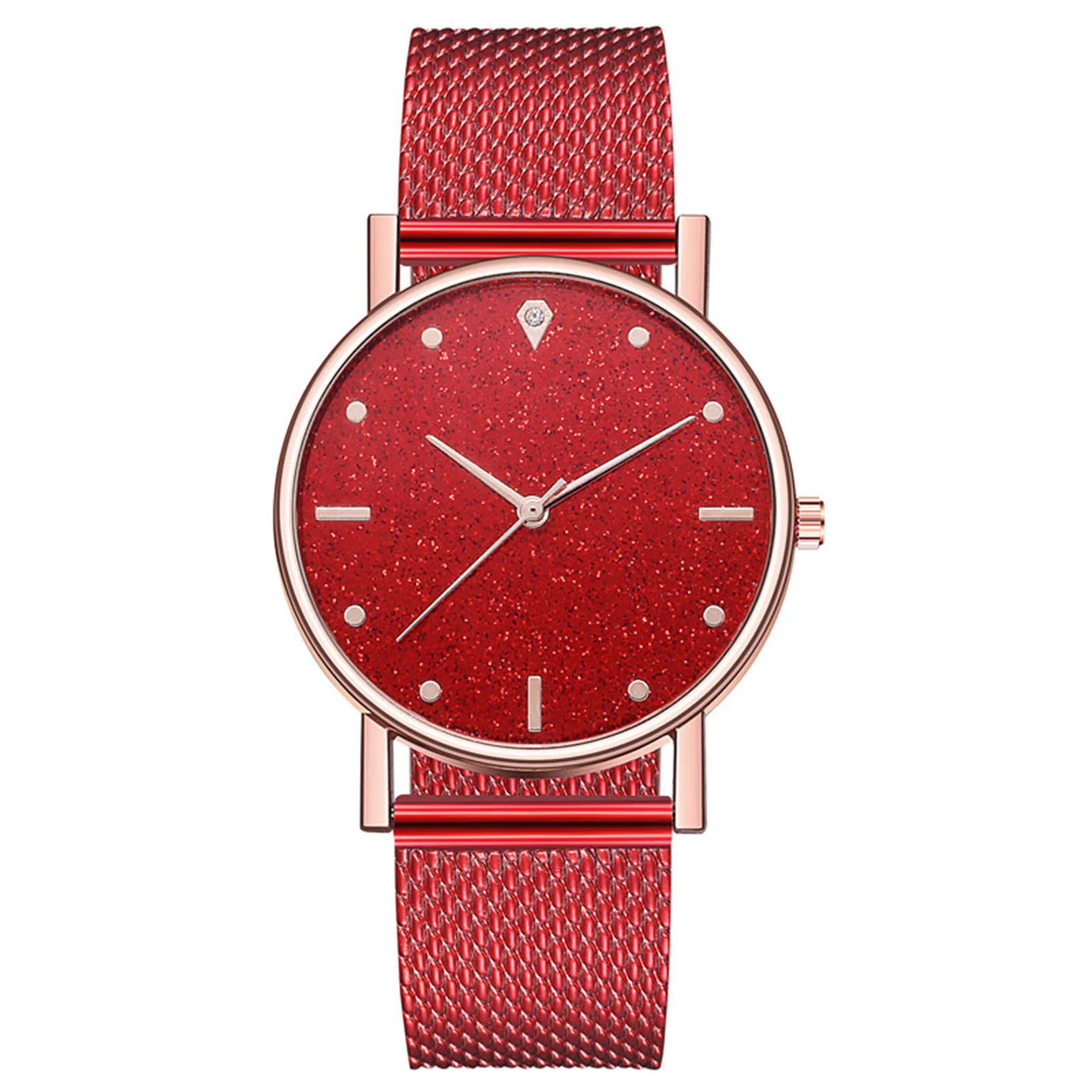

Fashionable Star Sky Exquisite Diamond Retro Silicone Strap Quartz Ladies Watch Strap Quartz Ladies Watch simple small dial pink