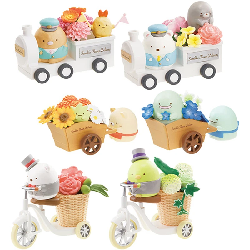6 коробок/набор животных Sumikko Gurashi доставка цветов езда Цветок автомобиль фигурку