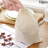 10pcs tea infusers tea bags with string filter paper for herb loose tea bag filter residue bag 2620cm cotton linen