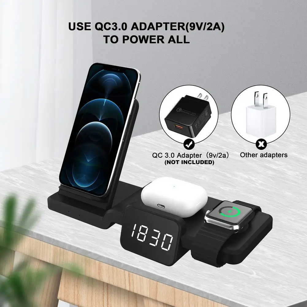 Rondaful 4 в 1 Qi Беспроводное зарядное устройство для Apple Watch 6 5 3 2 док-станция быстрой
