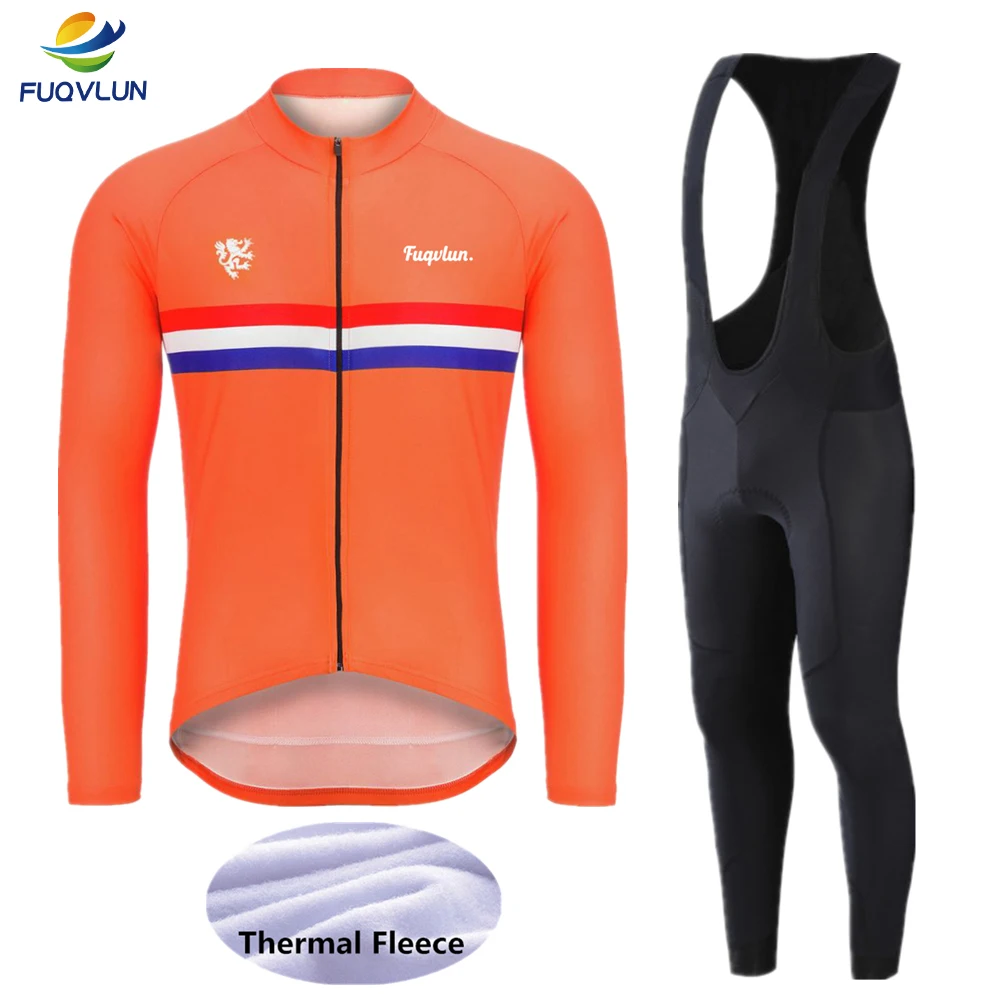 Зимний комплект для велоспорта FUQVLUN одежда из теплого флиса майка костюм MTB Roupas De
