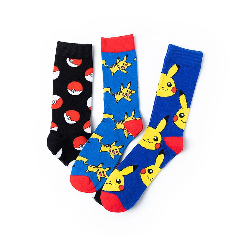 

Pokemon Cute Pikachu Cotton Socks Men and Women The Same Paragraph In The Tube Tide Socks Personality Cartoon Couple Socks