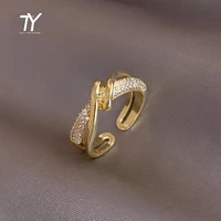 advanced sense metal gold color open rings for womans design korean fashion jewelry new goth accessories girls unusual ring set