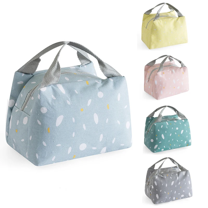 Portable Insulated Thermal Cooler Lunch Bag Tote Picnic Storage Cotton and Linen Aluminum Foil Bento | Багаж и сумки