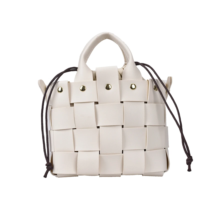 

Vintage Weave Mini Tote Bags Crossbody Bag 2021 Fashion New High Quality PU Leather Women's Designer Handbag Travel Shoulder Bag