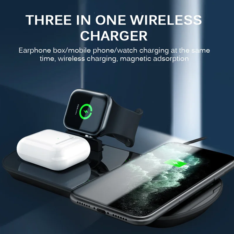 2020 Новый Type C3 в 1 многофункциональная зарядная плата беспроводного зарядного