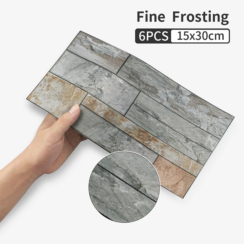 6 шт. ретро промышленного ветер самоклеящаяся плитка Стикеры древесины фон стены