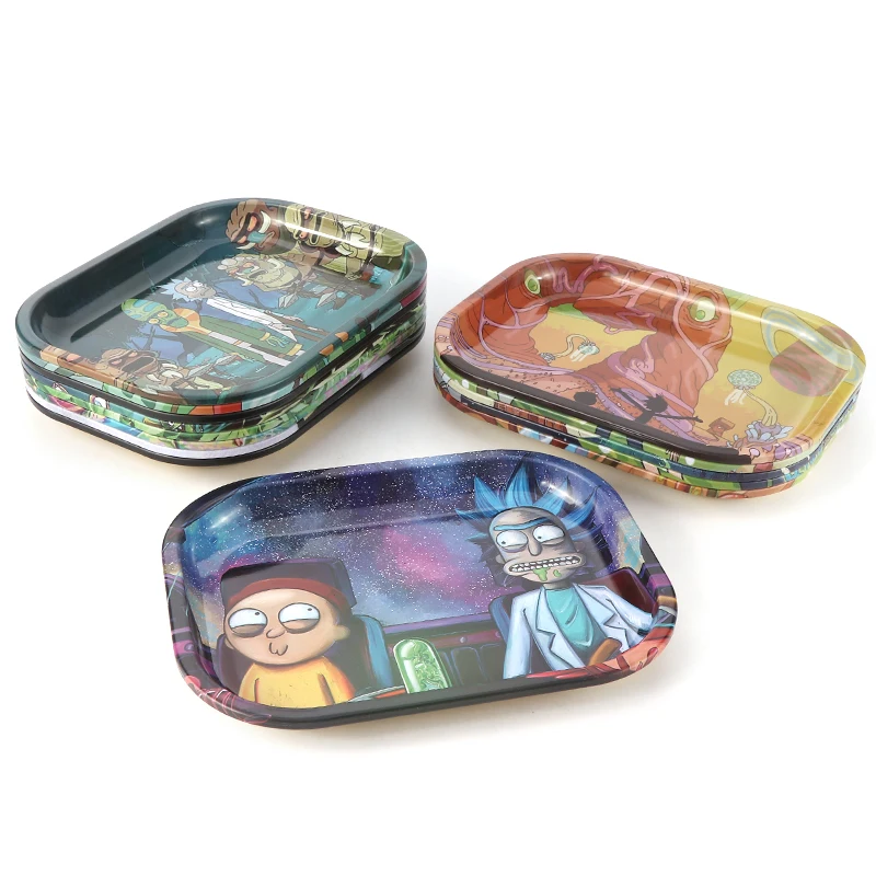 Металлический жестяной поднос для хранения табака 18 х14 см 1 шт.|Аксессуары