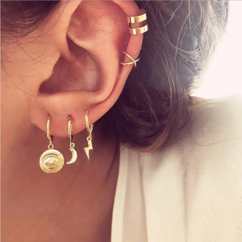 Женские серьги-гвоздики С КАКТУСОМ маленькие геометрические серьги глазом