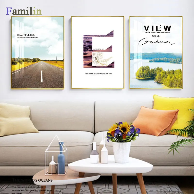 Nordic Seascape Poster Blue Wave Art Landscape Canvas Painting Modular Wall Pictures For Living Room Modern Home Decoration