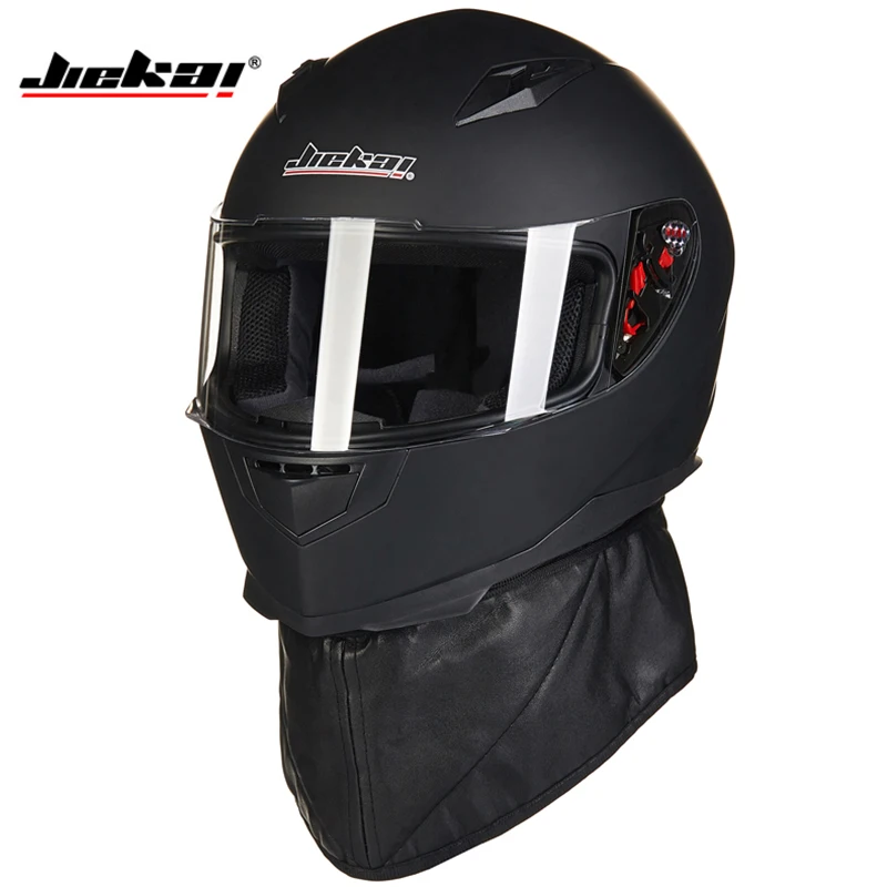 

JIEKAI мотоциклетный шлем с полным лицом, защитные мотоциклетные гоночные шлемы для мужчин и женщин, мужские головные уборы с теплым шарфом, по...