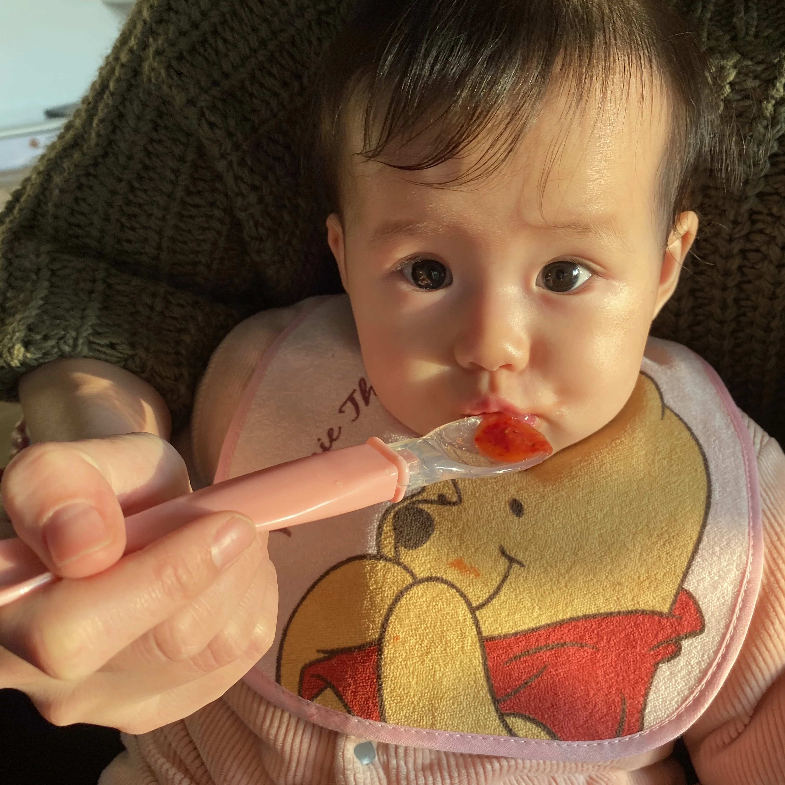 Безопасная пластиковая детская ложка + вилка цветная противоскользящая ручка