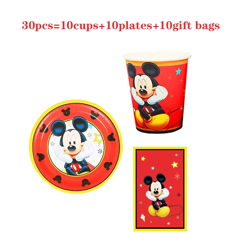 

Red Mickey Mouse Theme Birthday Party Decorations Supplies Plates Straw Cup Napkin Disposable Tableware Set Kids Boys Toys Gifts