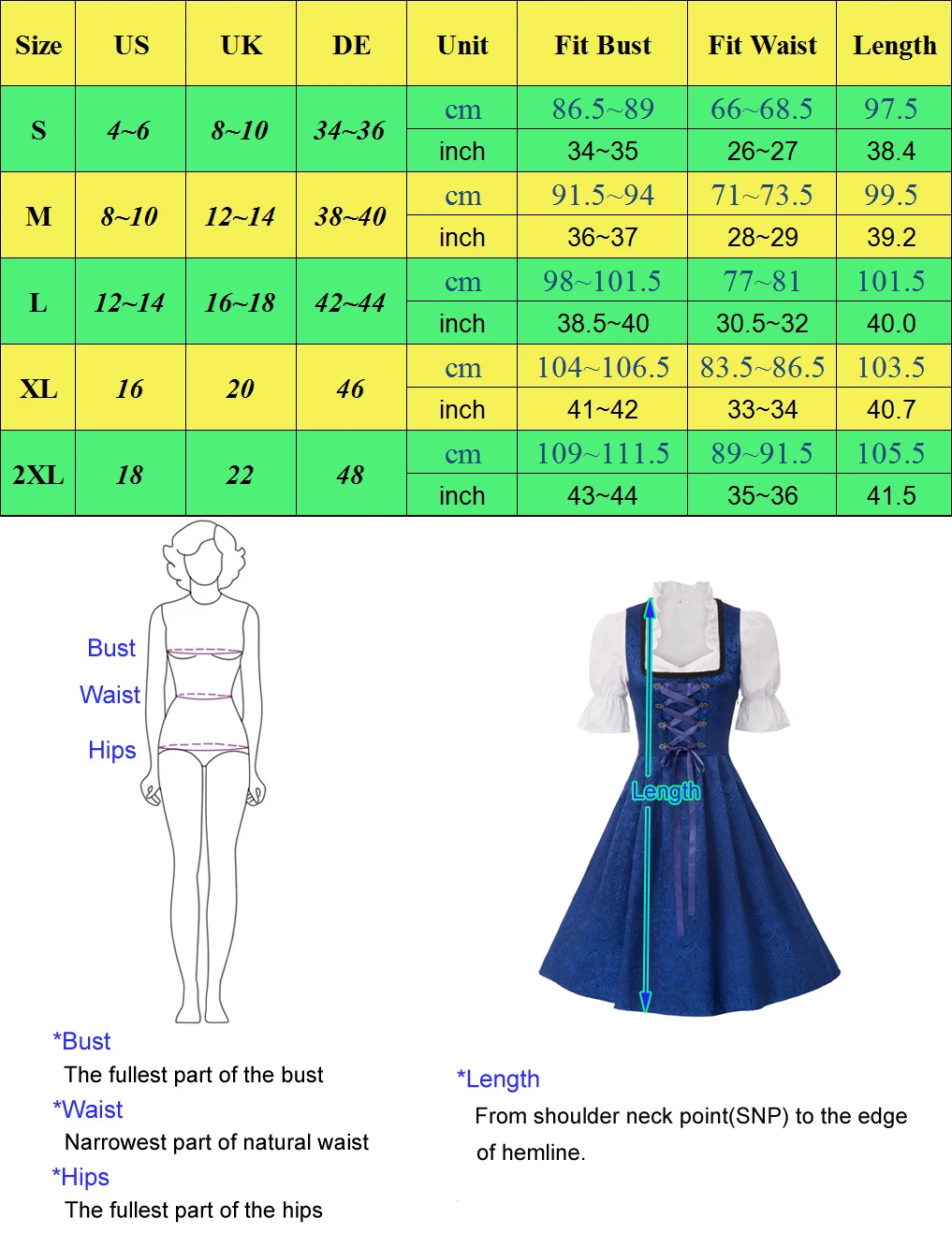 

Summer Women Dresses 3pcs Set German Bavarian Oktoberfest Costumes Dress +Apron Lady A Line Club Party Knee Swing Dresses Female