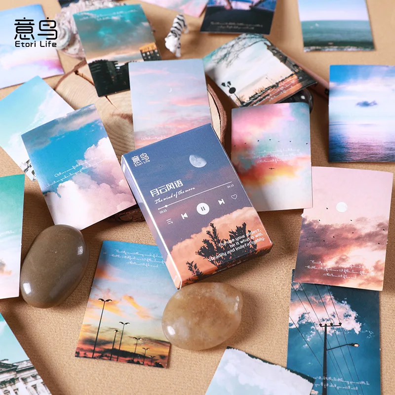 

30 Pcs/box Dusk Sky Decorative Stickers Scrapbooking Diy Stick Label Diary Stationery Album Journal Scenery Sticker