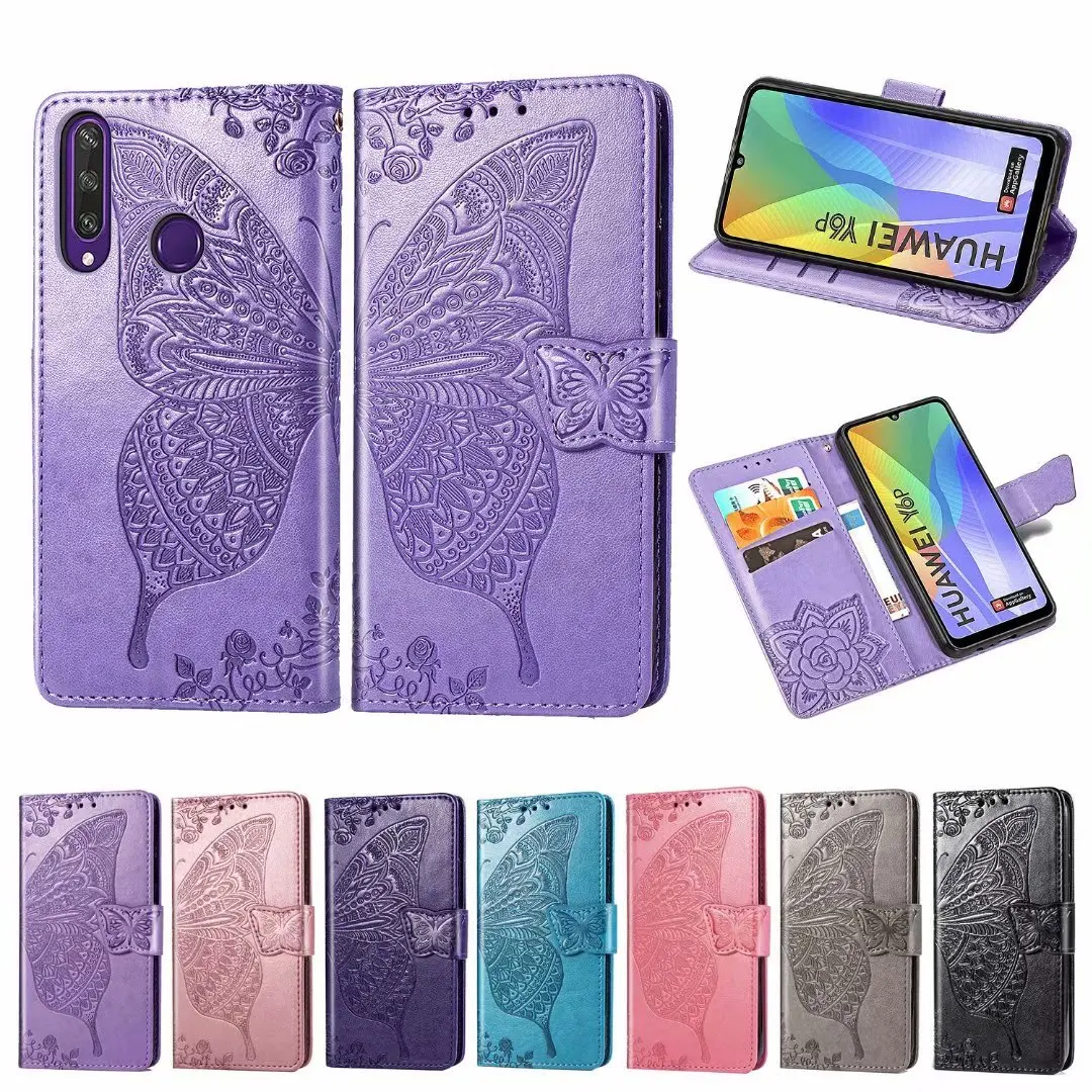 

Y6p Case For Huawei Y 6p 3D Butterfly Leather Flip Phone Cover For Huawei Y6p Preservation Wallet Capa Coque Shell