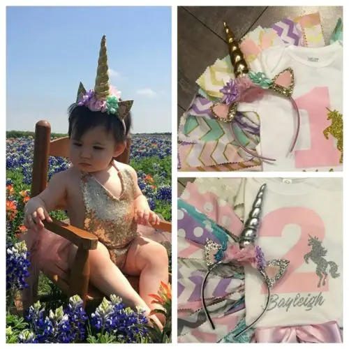 Детский волшебный головной убор из рога единорога для вечерние повязка на голову