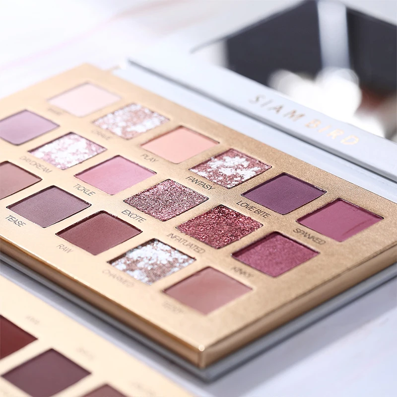 Siambird Professional Eyeshadow Pallete Glitter Eye Shadow Palette Matte Shiny Red Peach Shadows With Sparkles Makeup Pigment