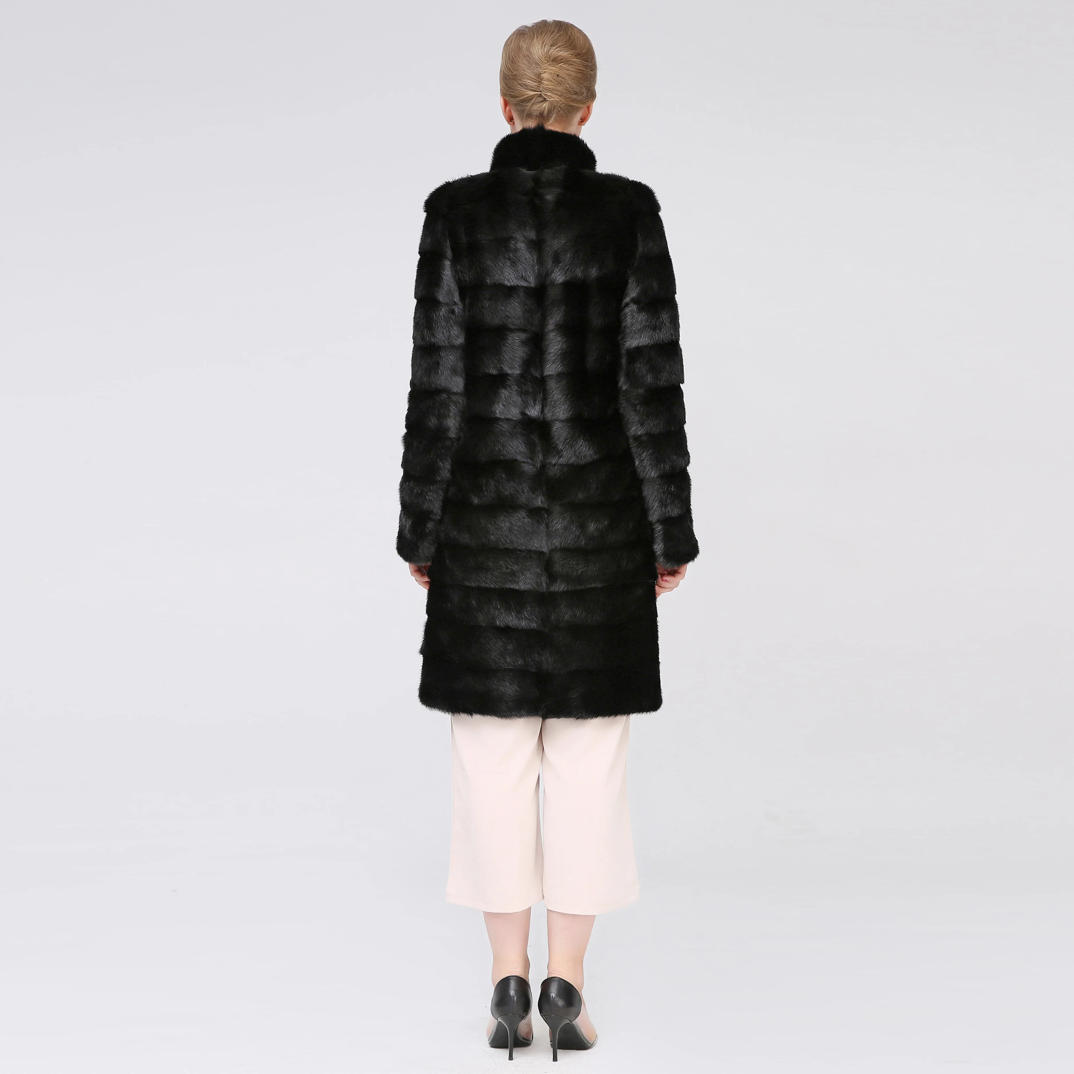 Шуба из натурального меха норки женская зимняя шуба роскошная длинная теплая