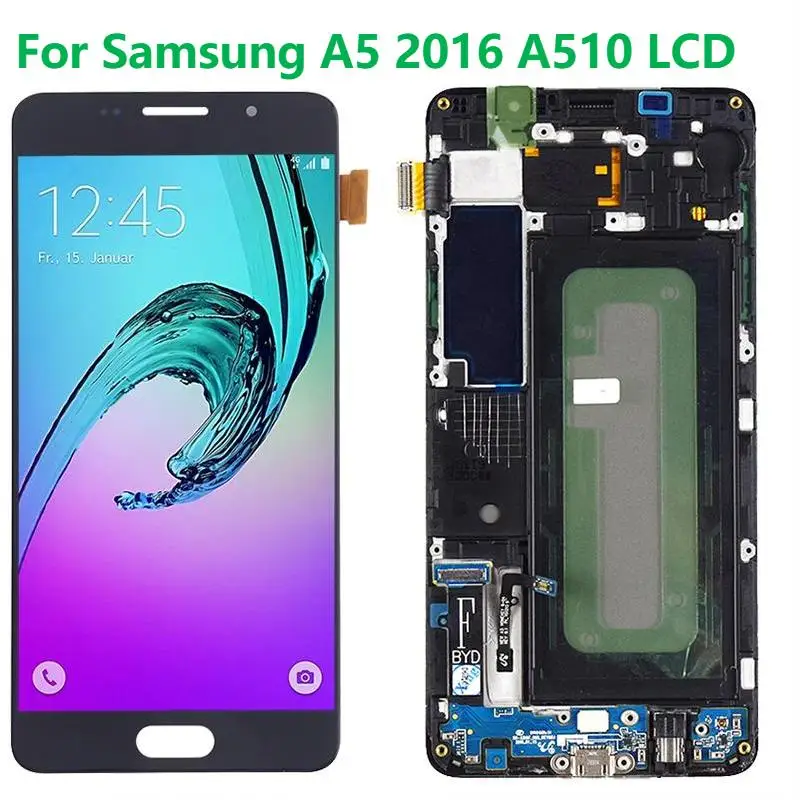 

Original AMOLED 5.2"LCD For Samsung Galaxy A5 2016 LCD Display With Frame SM-A510F A510 A510F/DS Touch Screen Digitizer Assembly