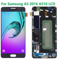 original amoled 5 2lcd for samsung galaxy a5 2016 lcd display with frame sm a510f a510 a510fds touch screen digitizer assembly