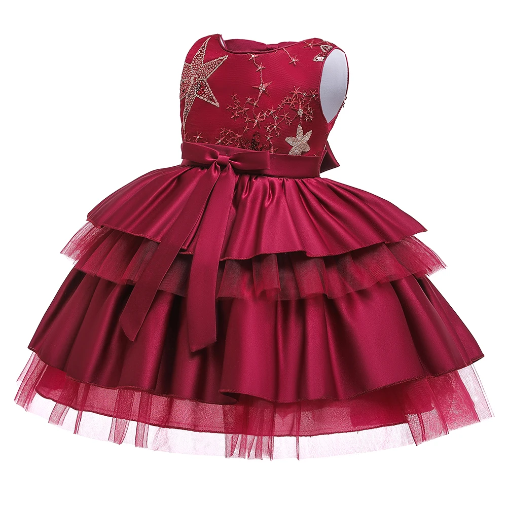 Fashion Lace Wedding party Children Dresses for girls Open back Beading Flower Kids Christmas Party Dress Baby Girl | Детская одежда и