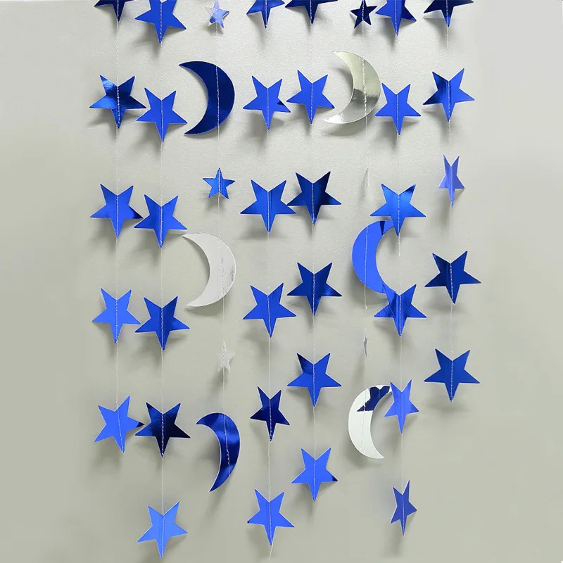 

4M Star Moon Paper Garland Ramadan MUBARAK Eid Mubarak Islamic Muslim Islam Wedding Party Gifts Eid Al Adha Ramadan Decoration