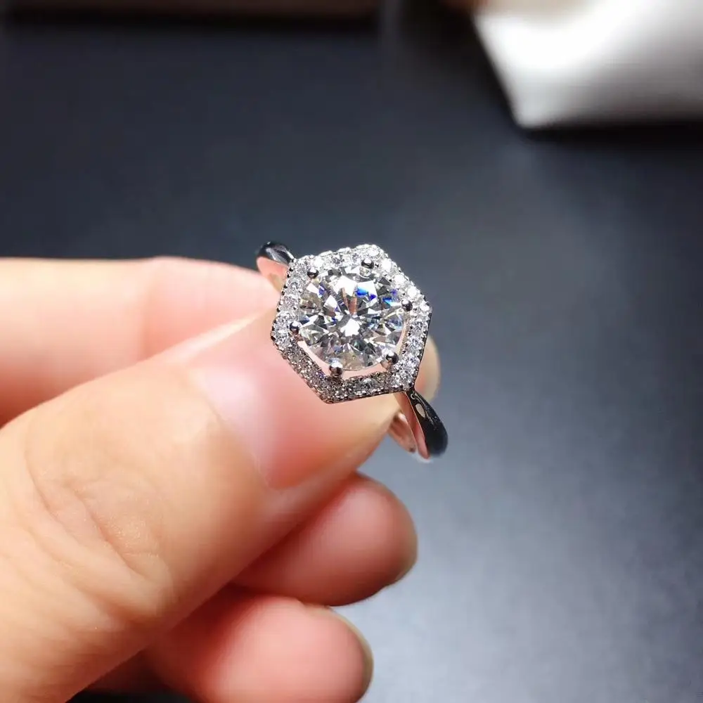 Изысканное Сверкающее кольцо из муасанита для женщин стерлингового серебра 925