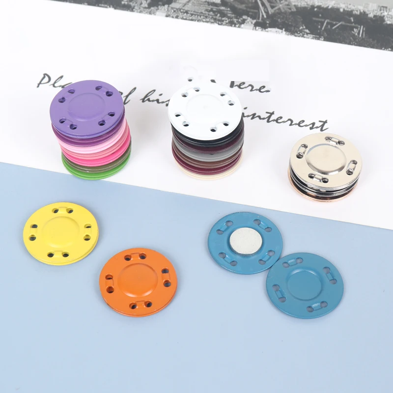 

20mm 10 pairs Sewing Supplies Magnet Stone Colorful Automatic Magnetic Snap Buttons Invisible Suitcase Bag Coat Buckle DIY Craft