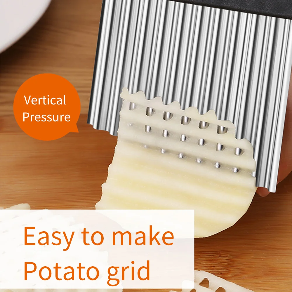 Нож для картофеля фри зубчатое лезвие из нержавеющей стали инструмент резки овощей и фруктов волнистый нож