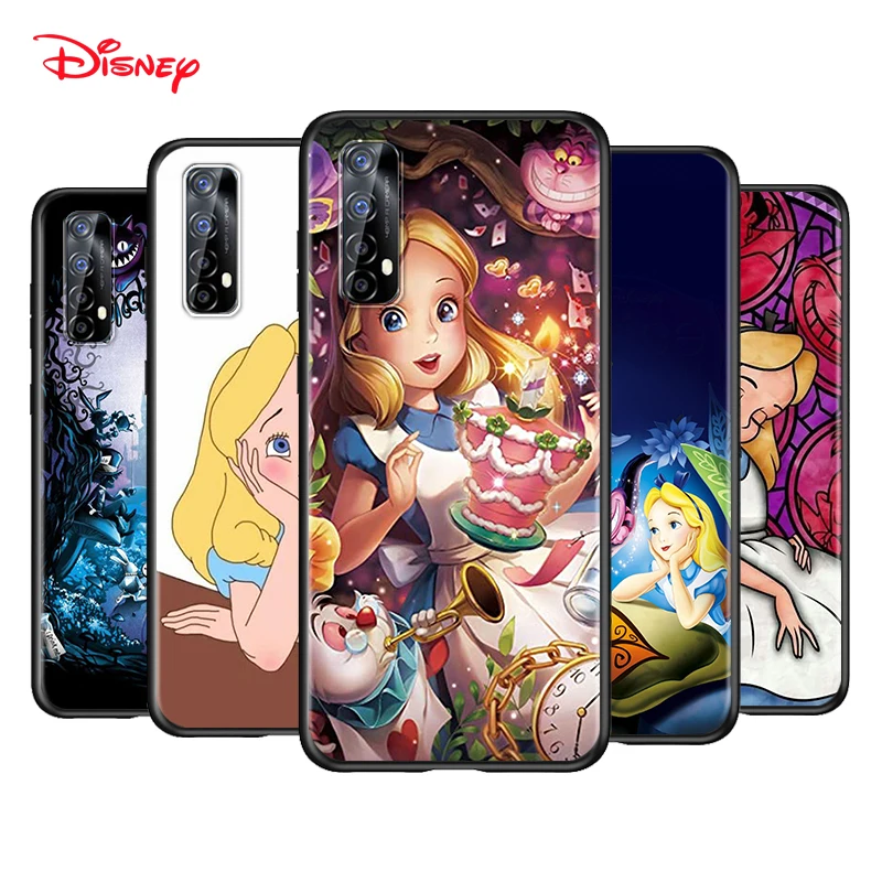 

Silicone Black Cover Princess Alice Disney For Realme 2 3 3i 5 5S 5i 6 6i 6S 7 Global X7 Pro 5G Phone Case Shell