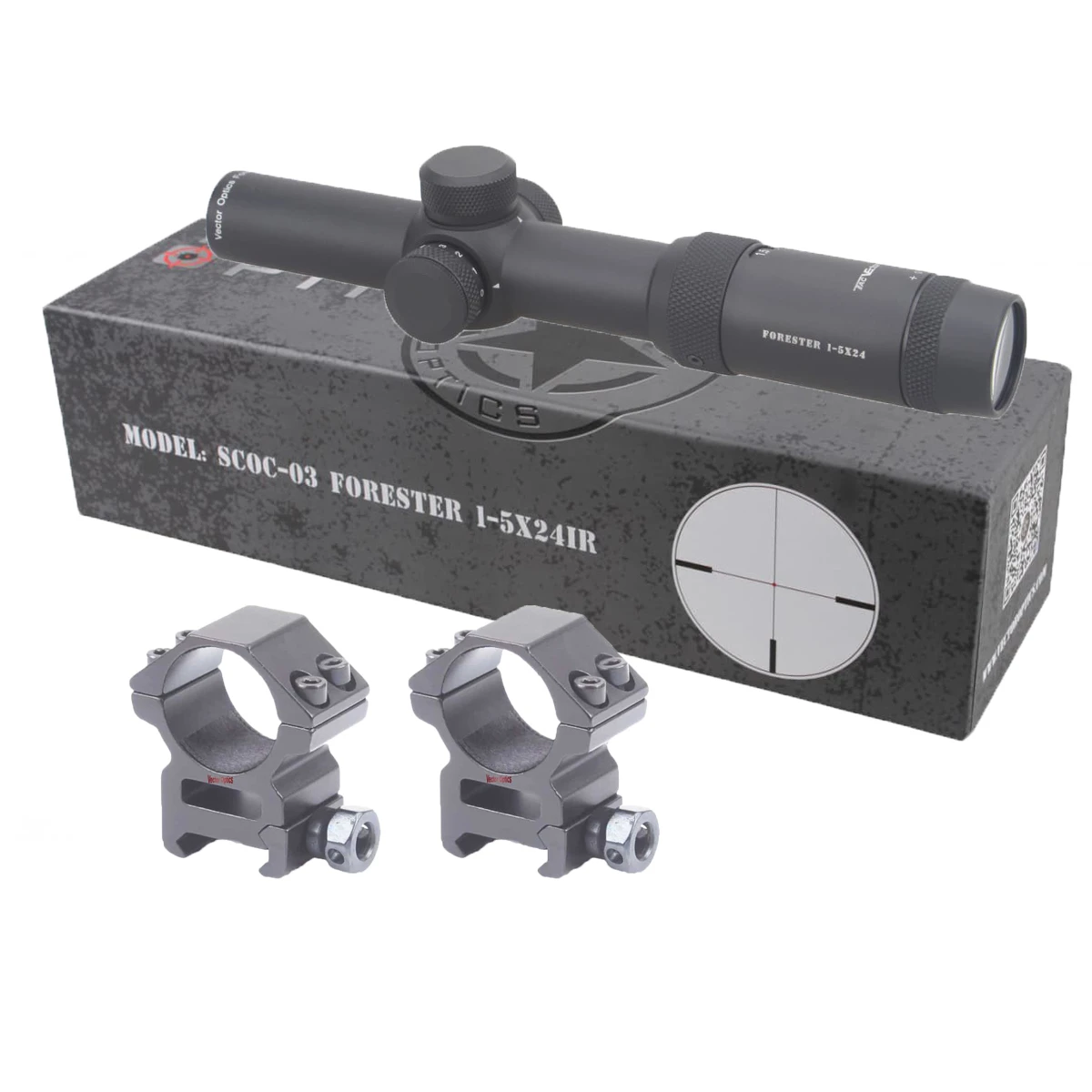 Оптический прицел Vector Optics Forester 1 5X24 ИК для винтовки суперъяркий четкое