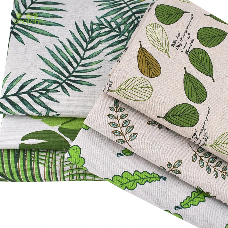 Chainho, серия Green Leaves, хлопковая льняная ткань с принтом для самостоятельного шитья и шитья дивана, скатерти, занавески, сумки, материал подушки