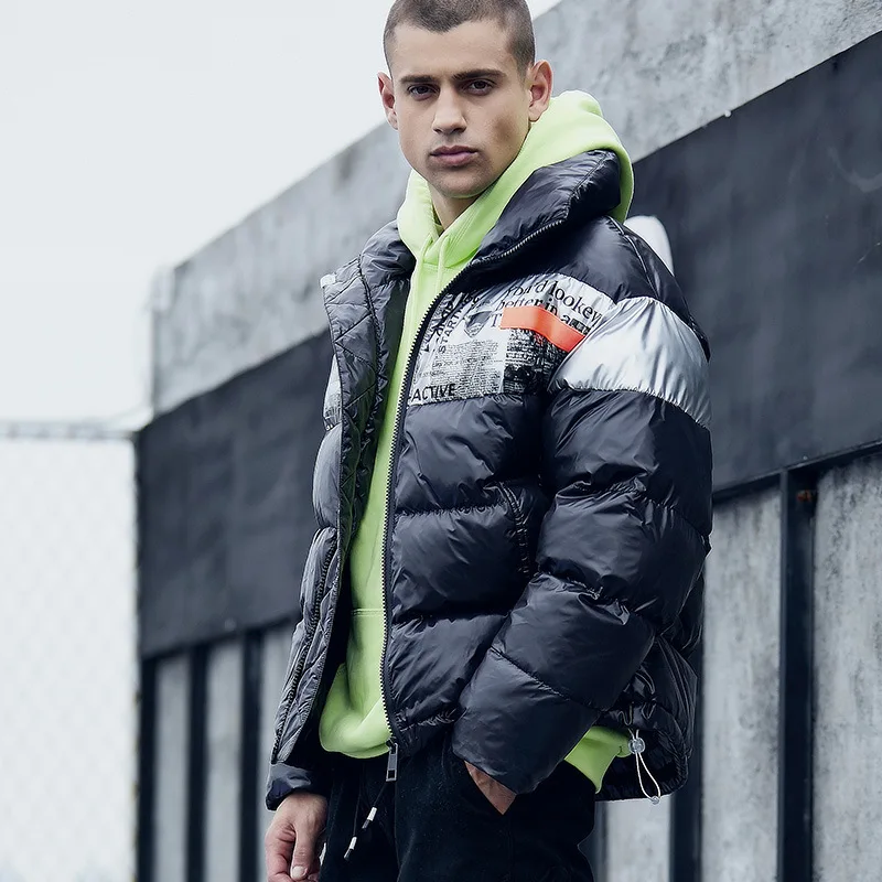 Мужские зимние ретро однотонные черные armygreen толстые свободные куртки парка