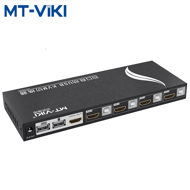 MT-VIKI KVM переключатель HDMI-совместимый 4 порта USB2.0 Авто мульти-Компьютер Обмен монитор Мышь Клавиатура принтер с оригинальной линией