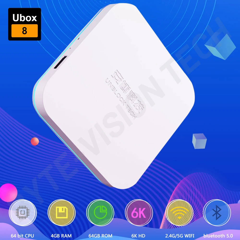 

UBOX8 Tv Box Android 10 Smart IPTV Set-Top MAX Stable AI VOICE Dual 4GB 64GB Hot Sell Japan Korea USA CA SG NZ AUS PK EVPAD