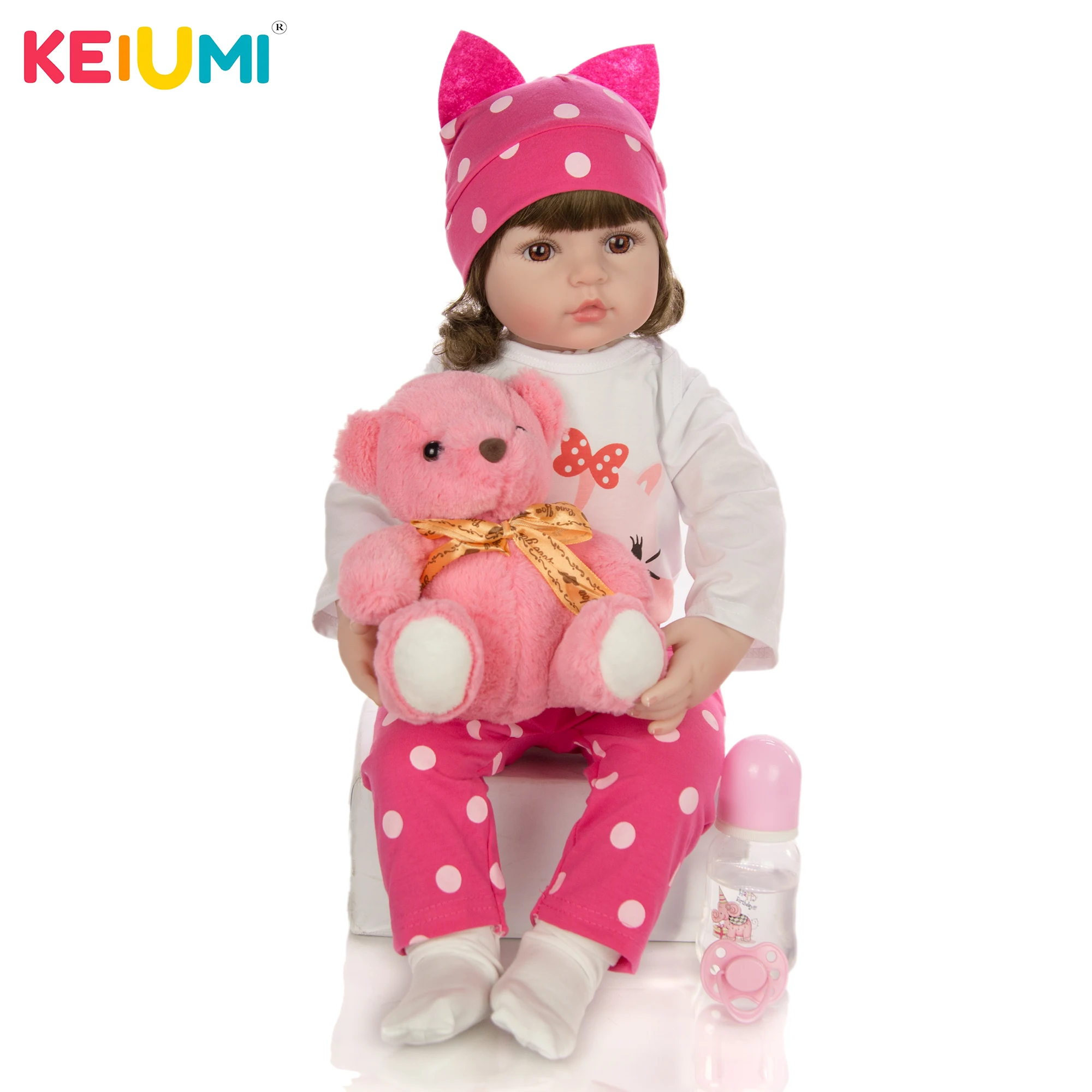 Популярные куклы Новорожденные KEIUMI 24 дюйма красивая кукла игрушки тканевое тело