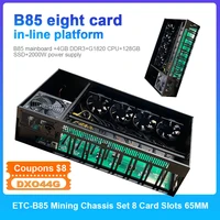 etc b85 eth mining chassis set 65mm 8 gpu slots mining frame case with b85 motherboard 4gb ddr3g1820 cpu128gb ssd2000w