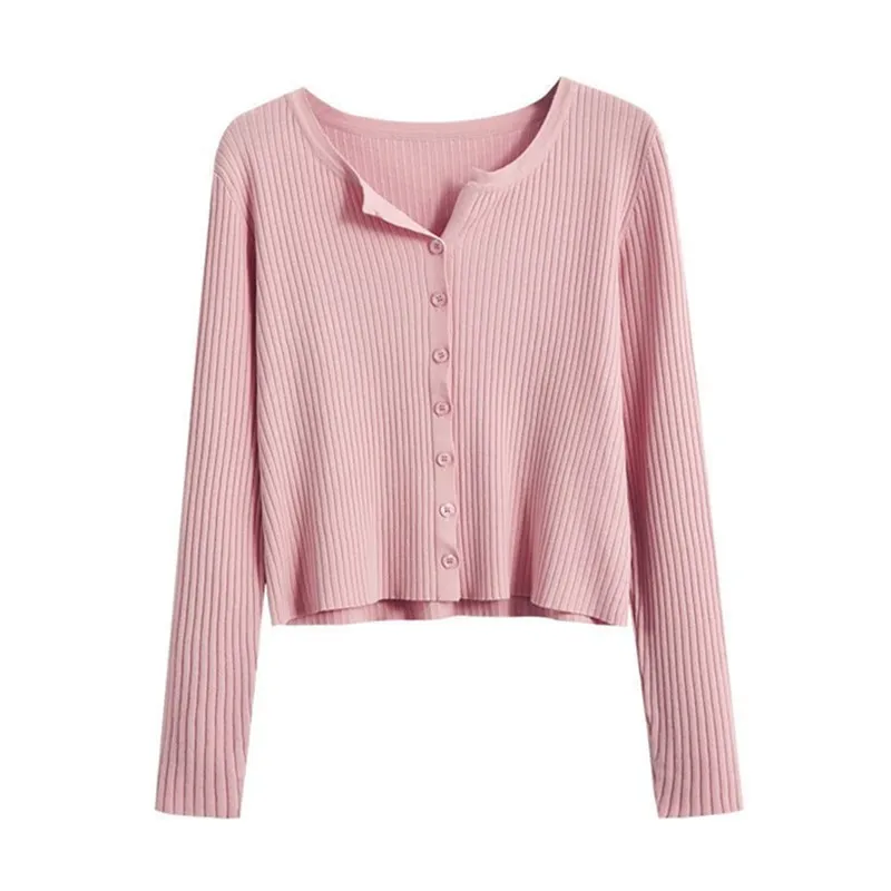 

Вязаный кардиган для женщин 2021 модная одежда с длинным рукавом женские летние топы Свободная Женская футболка, свитер с треугольным вырезо...