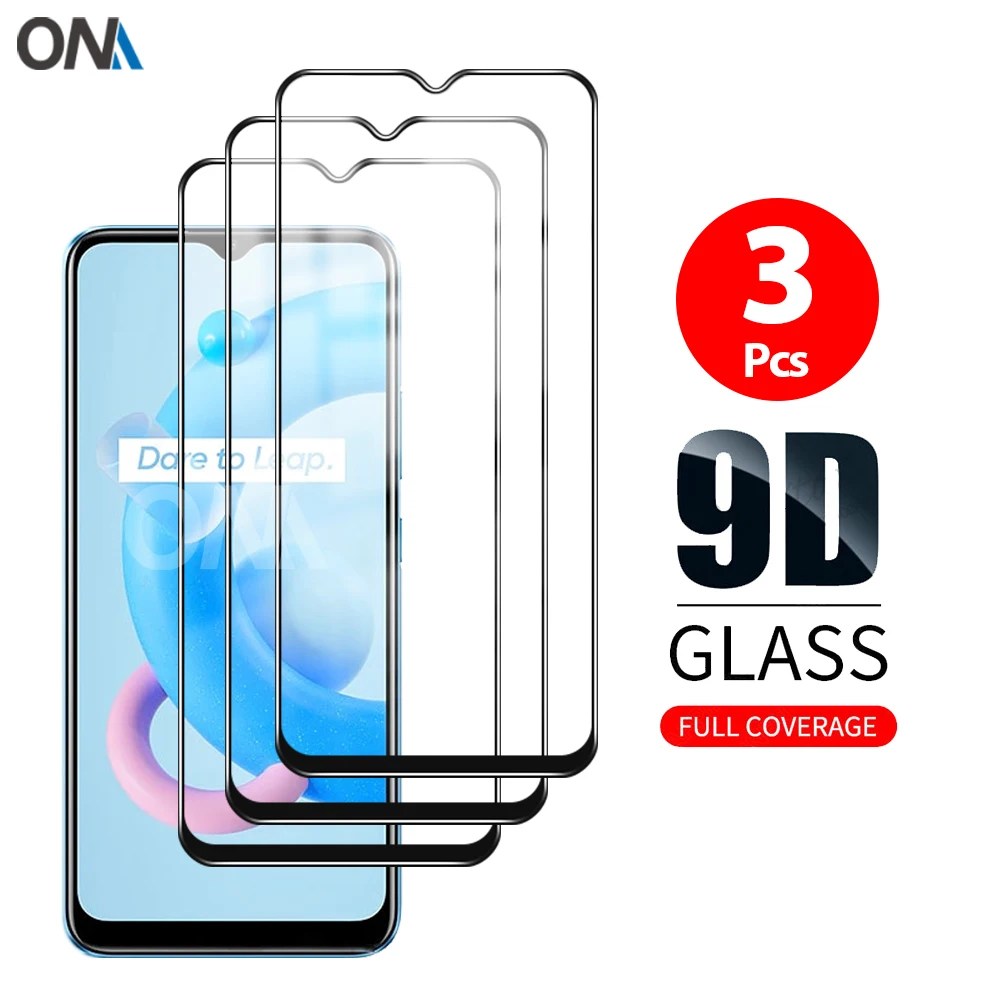 

9D изогнутое закаленное стекло для OPPO Realme C20 / C21 / C12 Защитная пленка для экрана Realme C11 / C3