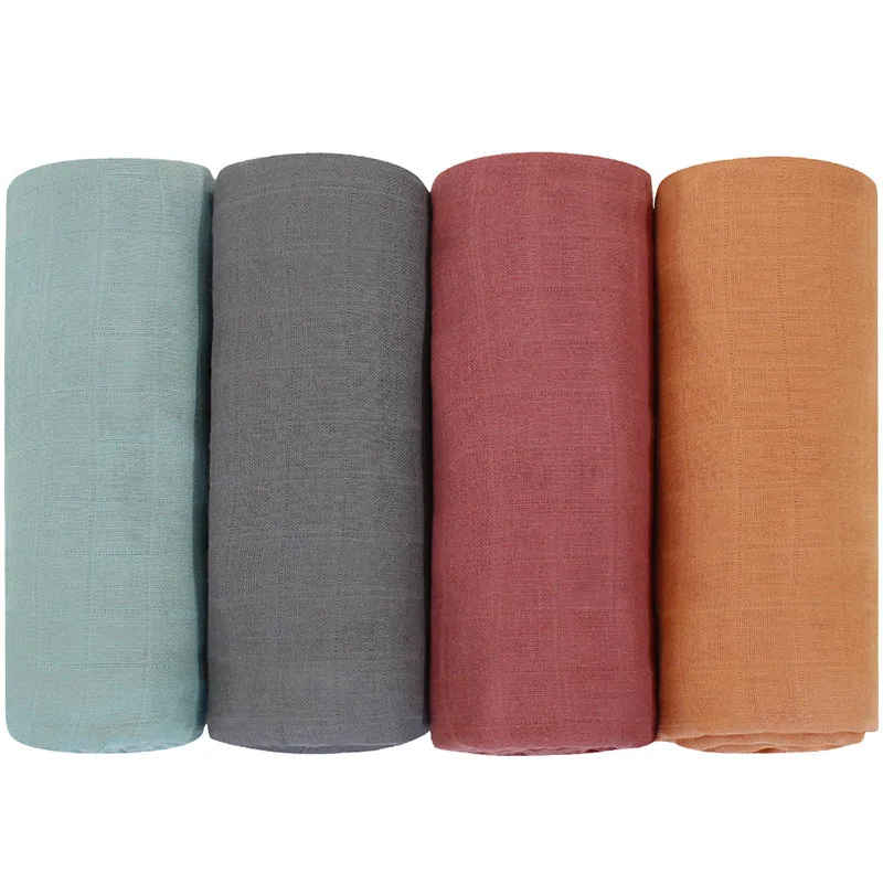 

120x120cm Bamboo Muslin Swaddles Cotton Baby Blankets Newborn Bedding Swaddle Muslin Baby Blanket