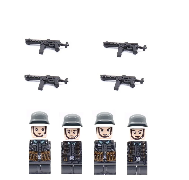 4 шт./лот солдатики пулеметы MOC city SWAT полиция Второй мировой войны военное оружие