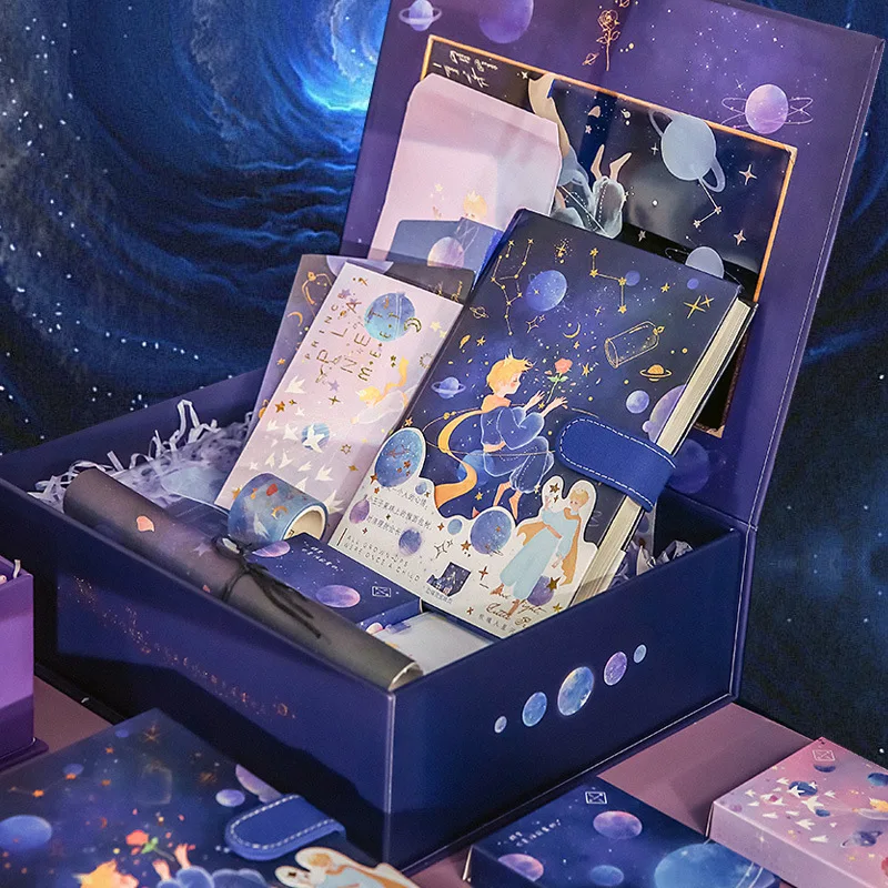 

2021 New My Prince Friend Diary Stationery Gift Box Set DIY Notebook+Sticker+Washi Tape+Letter Paper+Card Free Shipping Gift