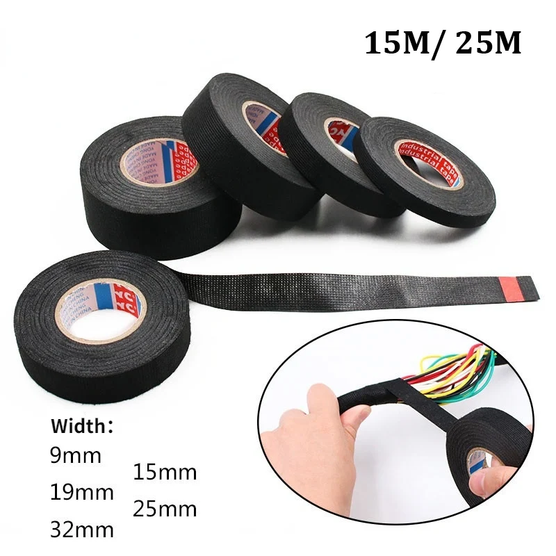

Car Cable Harness Wiring Loom Organizer Tape Electrical Heat-resistant Flame Retardant Fabric Tape Noise Reduction Seal Tape