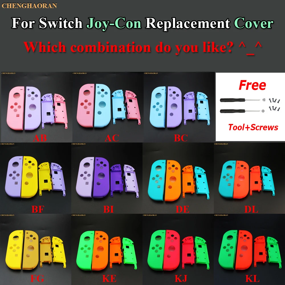 

1Set Candy Color Combine for Nintend Switch Joy-Con Replacement Housing Shell Cover Joy Con Controller hard Case Pink Blue