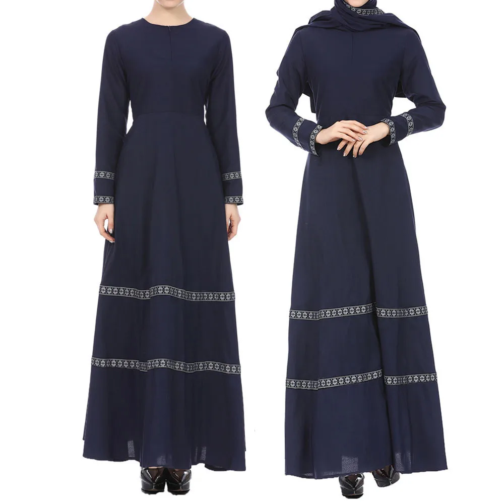 Льняная длинная юбка платье шаль в мусульманском стиле женское длинное арабском