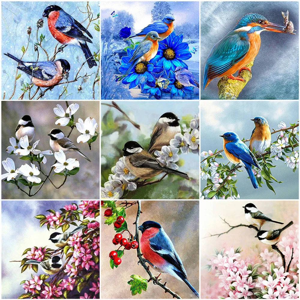 

HUACAN DIY Diamond Painting Bird Full Square Round Rhinestone Picture Cross Stitch Diamond Embroidery Animal Home Decor