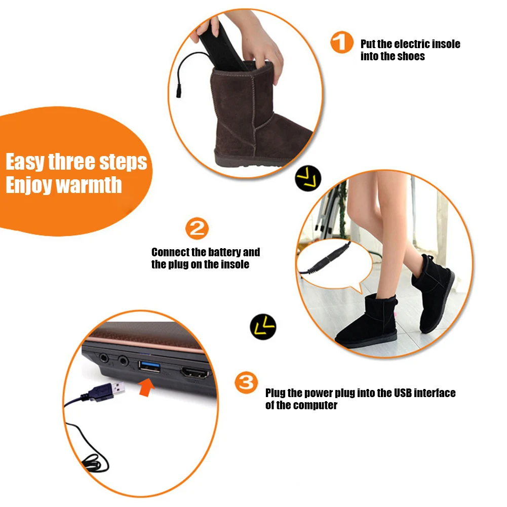 

Newly Croppable USB Heating Insole Warm Foot Insoles Charging Heating Insoles for Men Women S66