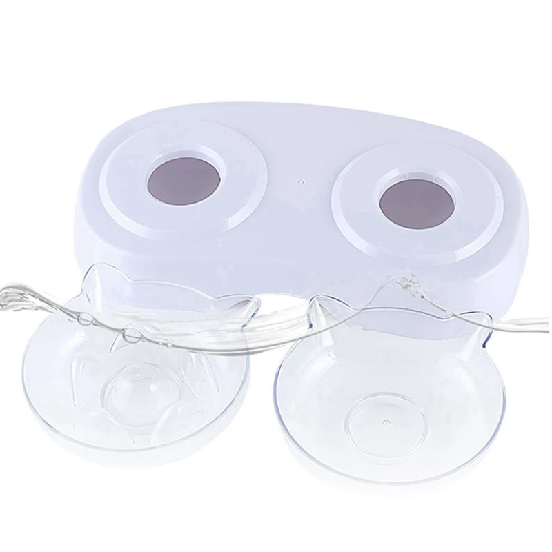 Кошачьи миски с двумя чашами 15 градусов наклона ПЭТ Еда и поилки для собак кошек